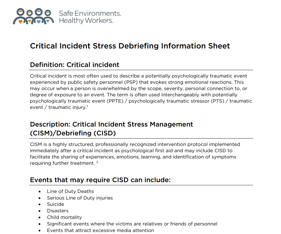 Critical Incident Stress Debriefing